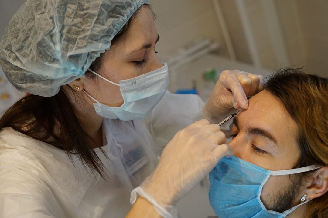 Botulinum therapy - injection procedure for facial skin rejuvenation