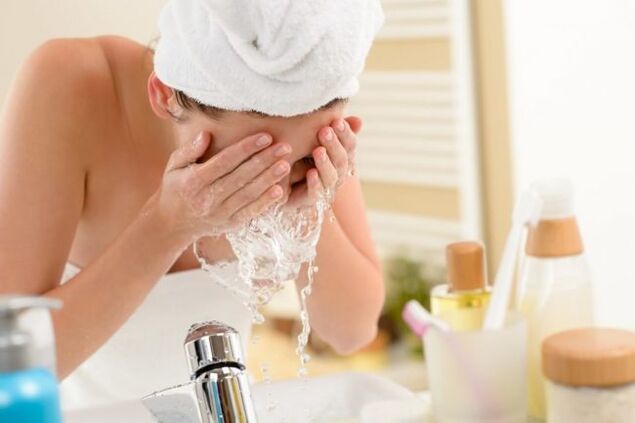 To wash your face, you should use special foams and gels. 